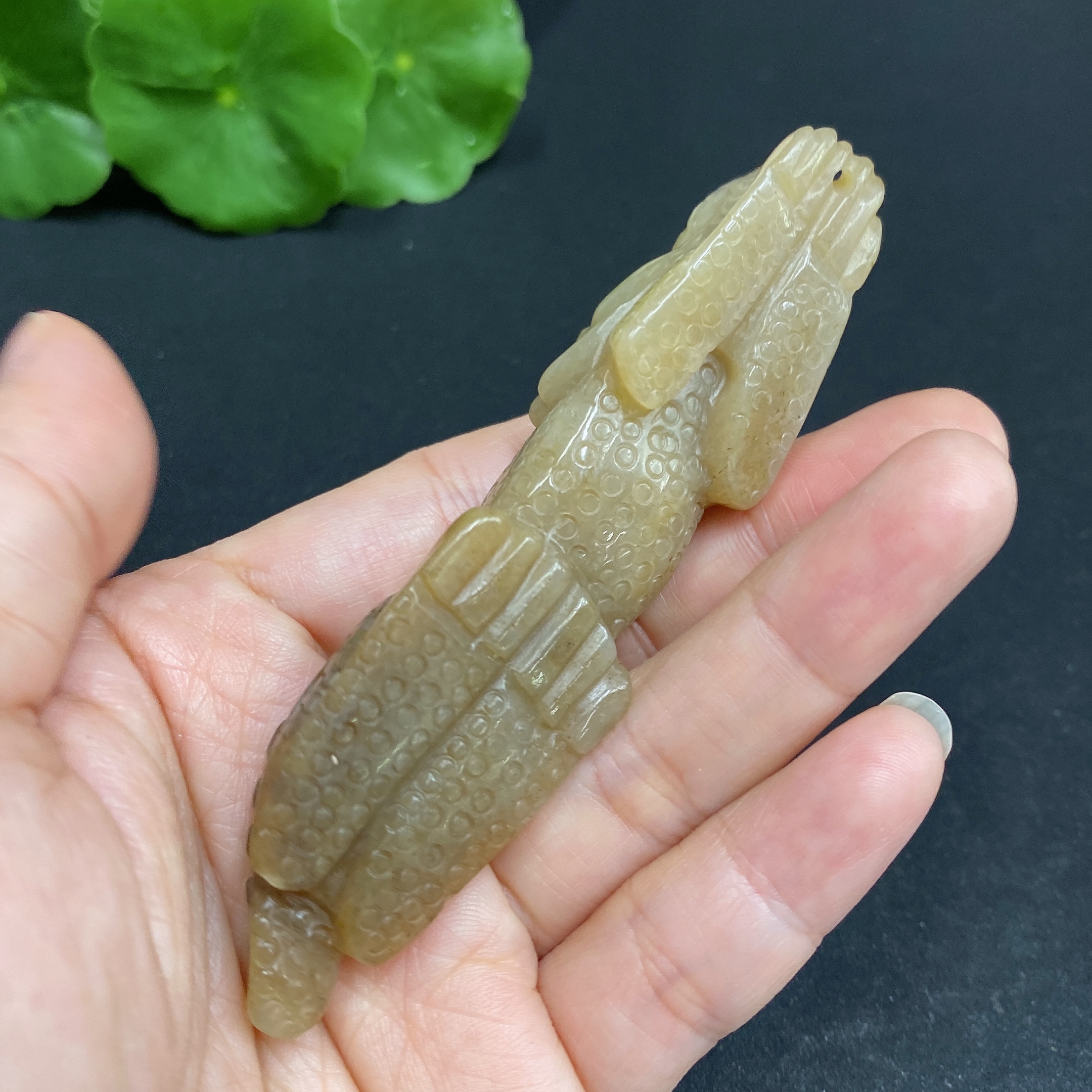 H31668325 Hetian Jade Pendant Lizard Total Weight Approx. 46.1g