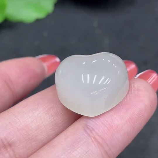 H34016495 Hetian Jade Inlaid Pendant Heart Total Weight Approx. 7.4g 18k