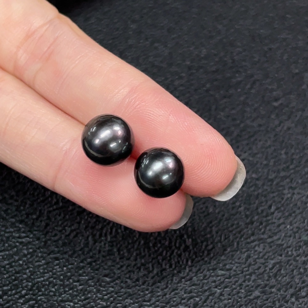 C34039633 18k seawater pearl earrings, total weight about 2.39g, size about 9mm