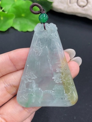 F42970016 翡翠挂件  山水 货品总重约16.95g