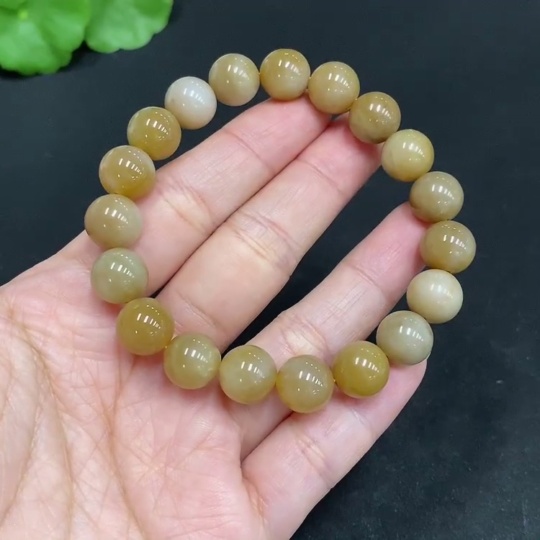 H34014030 Hetian Jade Bracelet Approx. 9.7mm Total Weight Approx. 28.5g