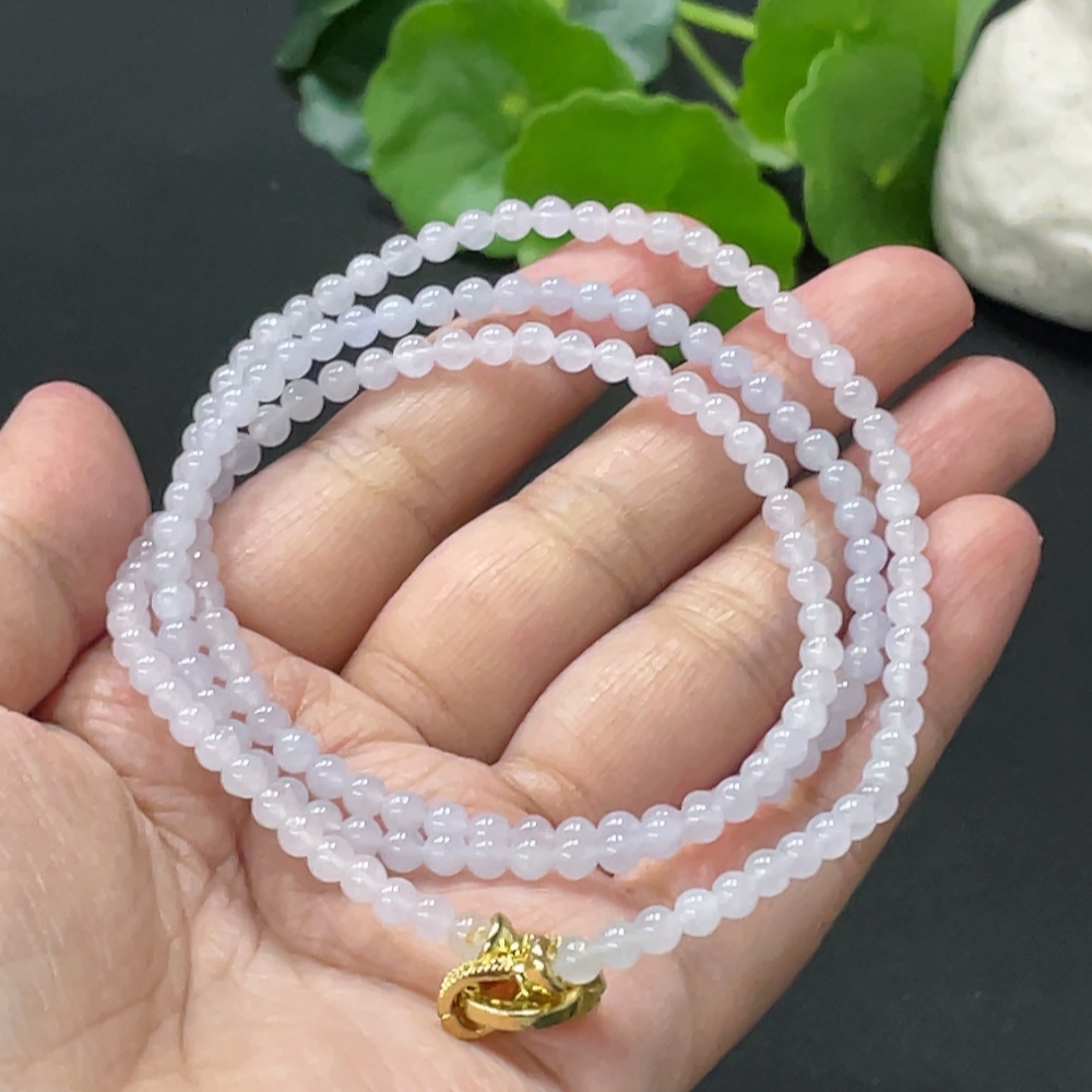 F33837941 Jadeite Bead Necklace Non-Gold Total Weight Approx. 16.4g Size About 3.8mm