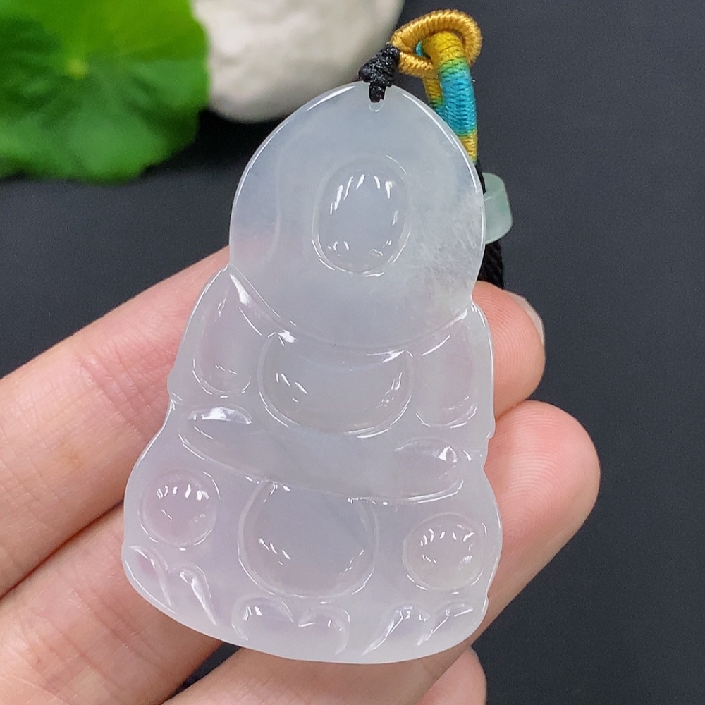F28295243 Jadeite Guanyin Pendant Total Weight Approx. 18.4g (Including Rope Weight)