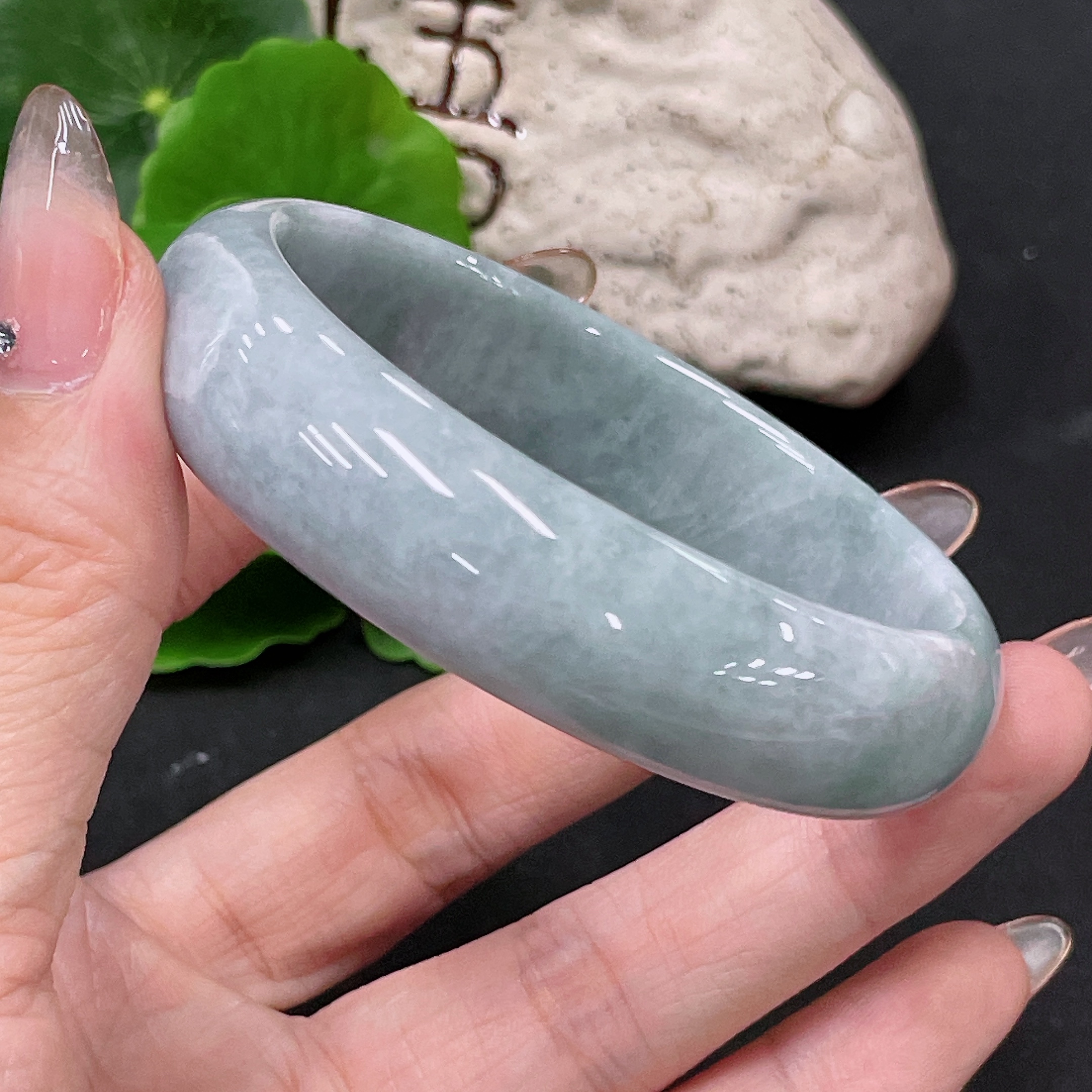 F34984437 Jadeite Round Bracelet Total Weight Approx. 55.8g Size 57