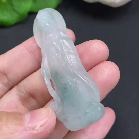 F35126128 Jadeite Rough Guanyin Pendant Total Weight Approx.10.6g