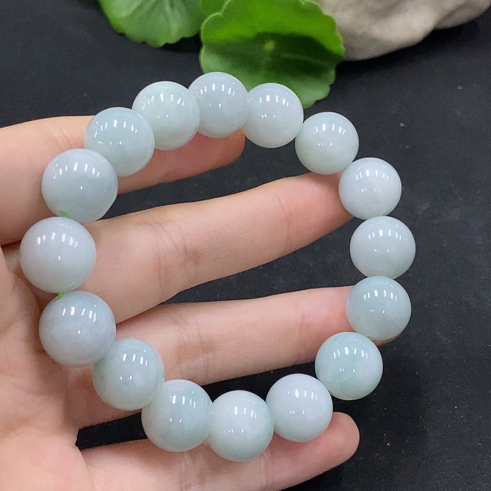 F34996788 Jadeite Bracelet Approx. 12.5mm Beads Total Weight Approx. 53.87g