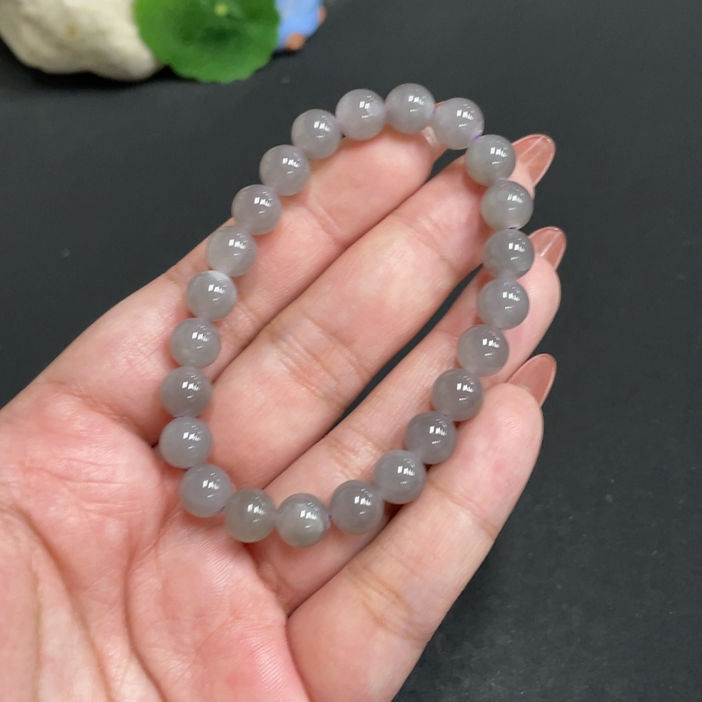 H34005349 Hetian Jade Bracelet, Approx. 7.6mm Beads, Total Weight About 17.3g