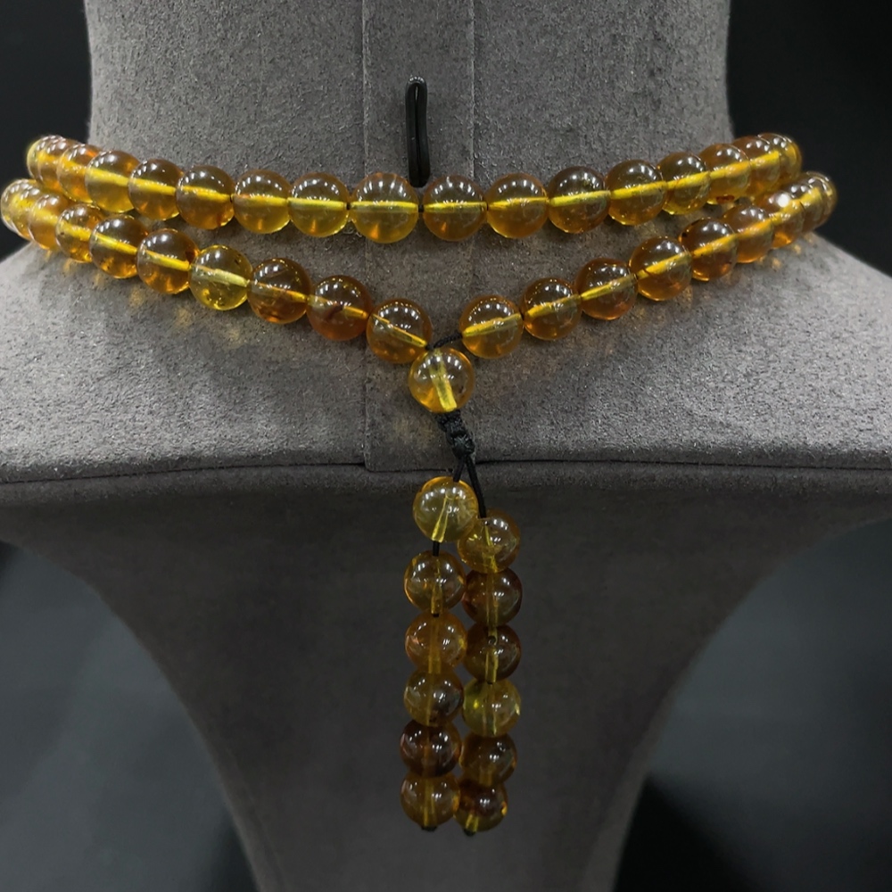 C20251541 Amber Honey Bead Necklace Total Weight Approx. 29.44g Size About 7.8mm