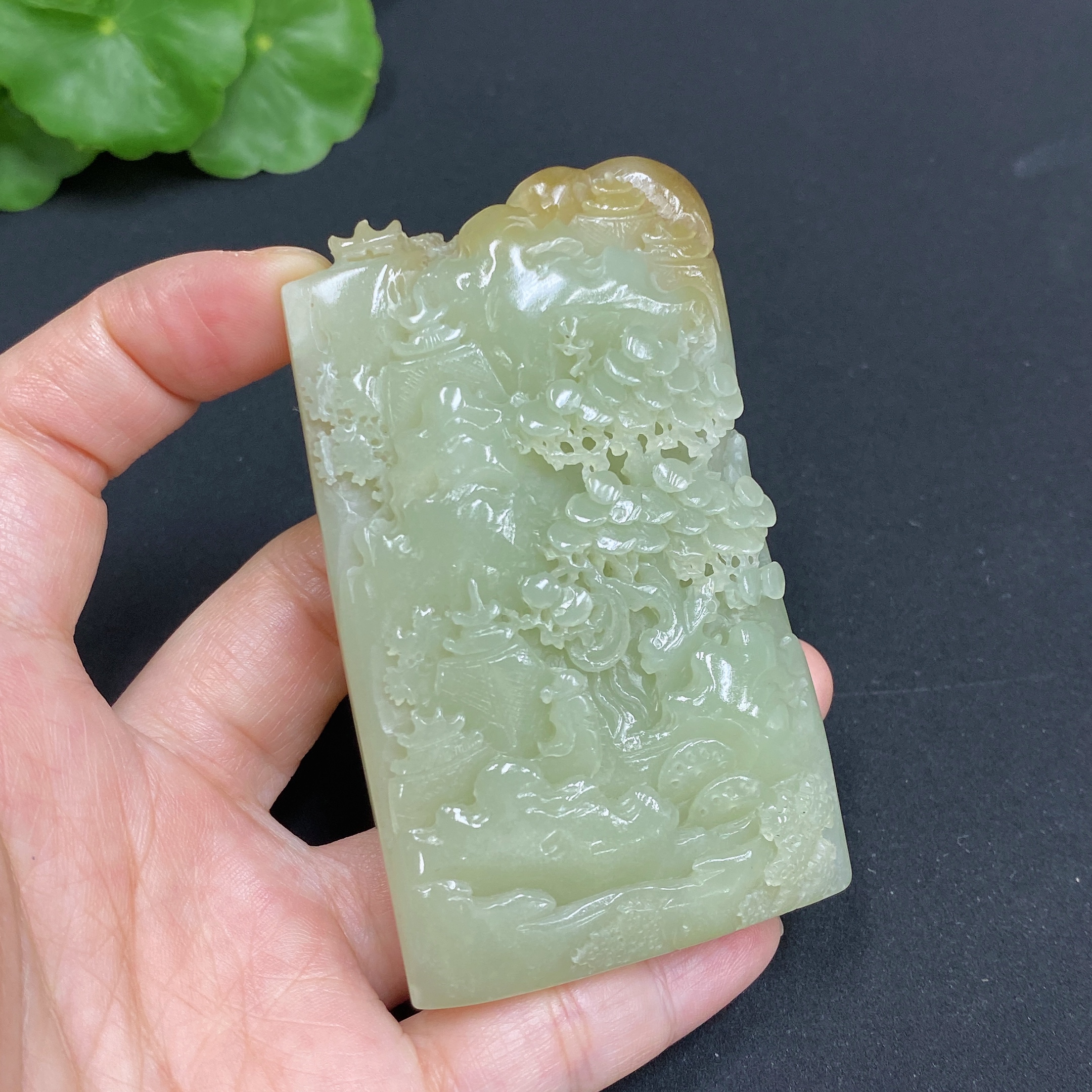 H34985314 Hetian Jade Pendant Landscape Plaque Total Weight Approx. 99.3g