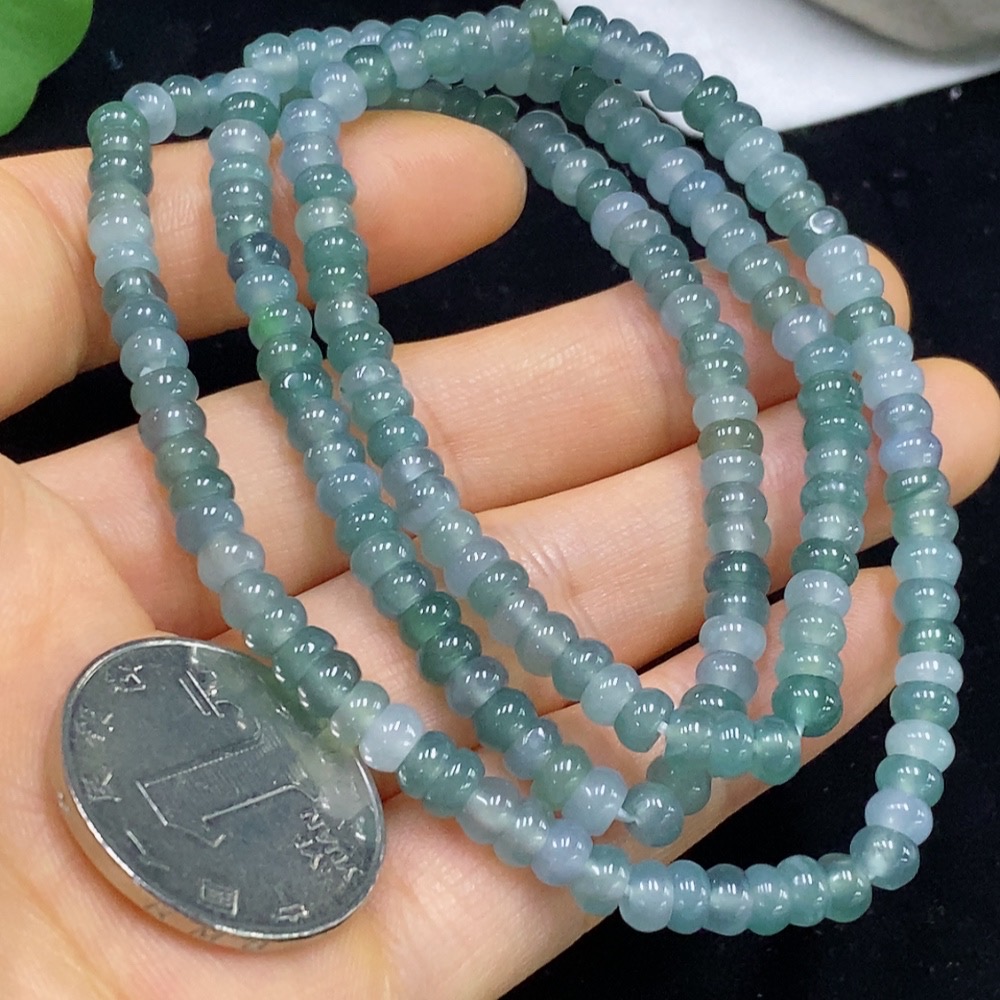 F35135148 Jadeite Bead Necklace Approx. 4.8mm Total Weight About 28.32g