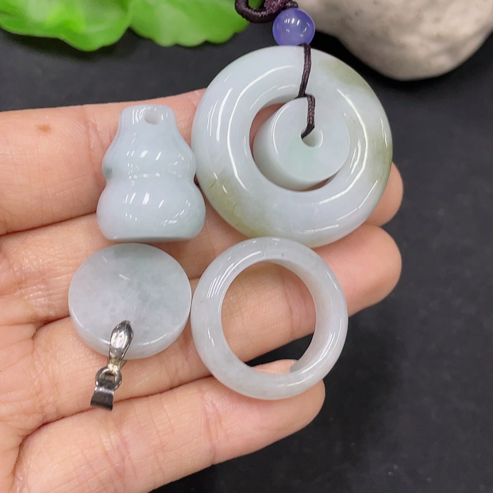 F31673409 Jadeite Pendant/Ring Lot Non-Gold