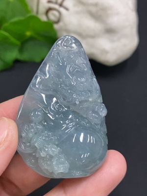 F34070774 Jadeite Pendant Dragon Plaque Total Weight Approx.31.77g