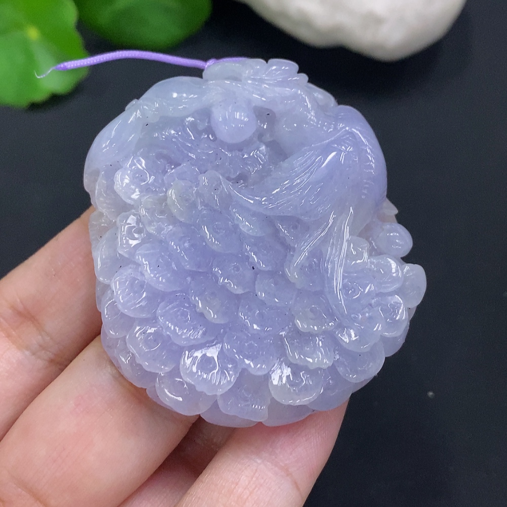 F31685291 Jadeite Peacock Pendant, Total Weight Approx. 51.9g