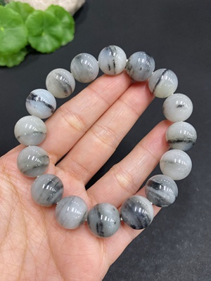 H33902822 Hetian Jade Bracelet, Approx. 13mm, Total Weight About 56.9g, Contains Other Mineral Components