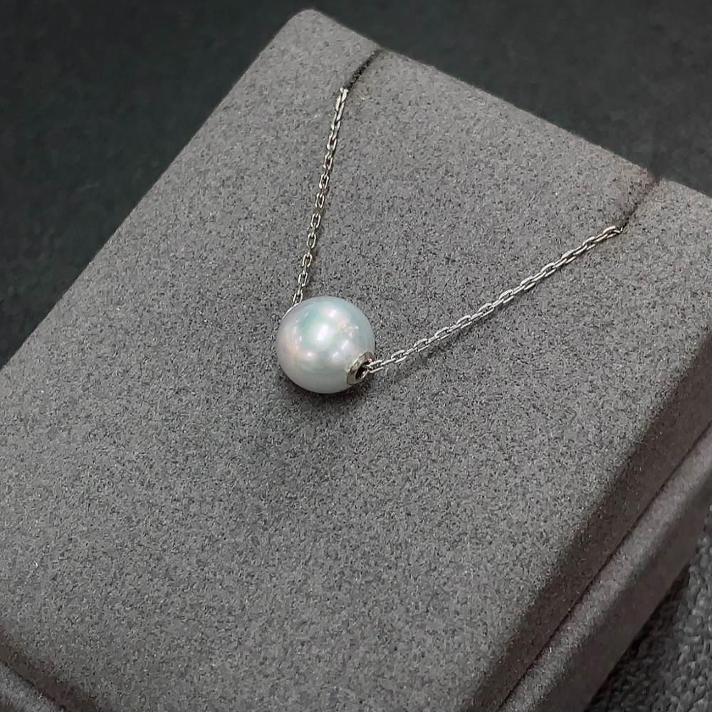 C32784572 Seawater Pearl Necklace Non-Gold Color Origin Undetermined Total Weight Approx. 2.09g With Chain Size Approx. 8.6mm