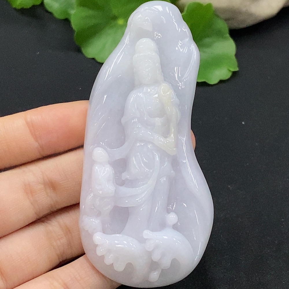 F32819399 Jadeite Guanyin Pendant Total Weight Approx. 56.44g