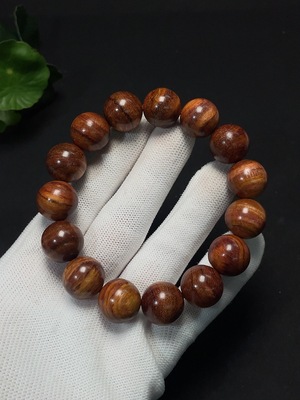 W41889005 黄花梨手串 货品总重约24.1g 卡15mm左右