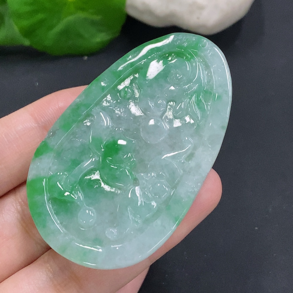 F34001782 Jadeite Year-after-Year Abundance Pendant, Total Weight Approx. 26g