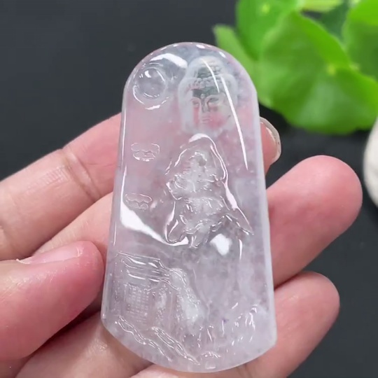 F34019472 Jadeite Buddha Observing the World Pendant Total Weight Approximately 10.5g