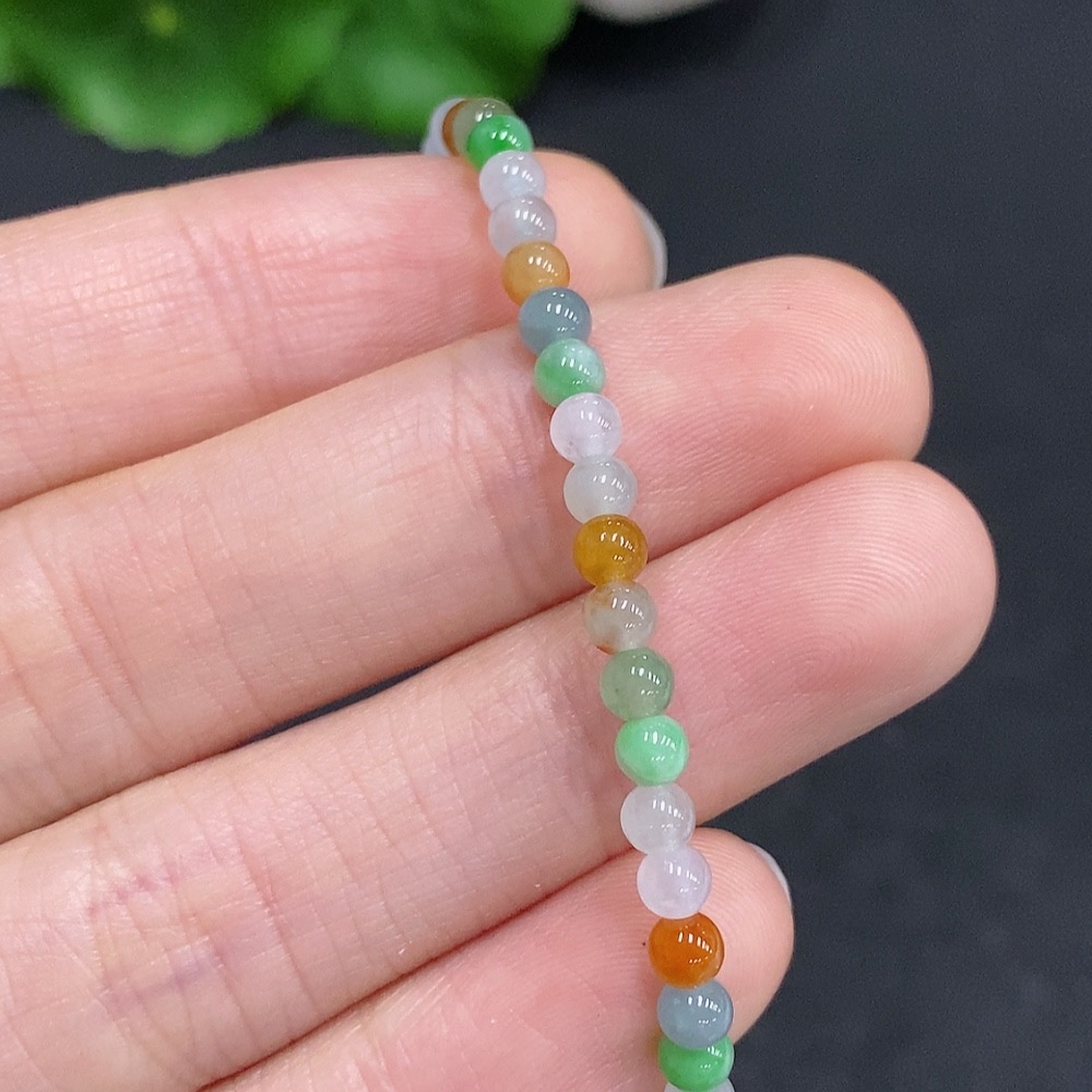 F32807722 Jadeite Bracelet Total Weight Approx. 3.7g Size About 3.5mm Color Origin Undetermined