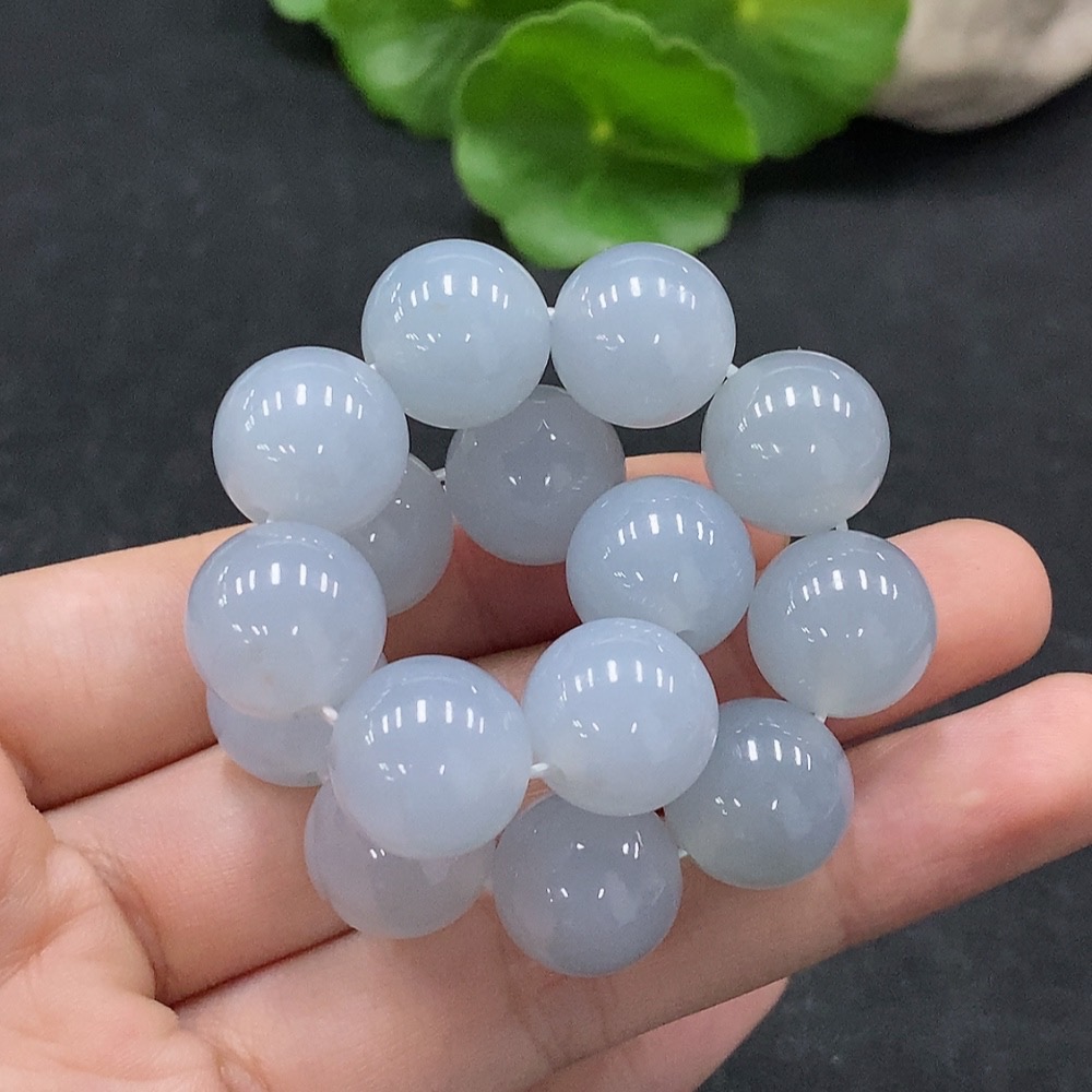 F34964944 Jadeite Beads Bracelet Approx. 13.5mm Total Weight Approx. 63.52g