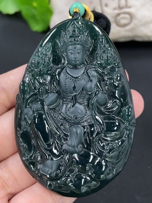F42952664 翡翠挂件观音 货品总约重 含绳88.1g