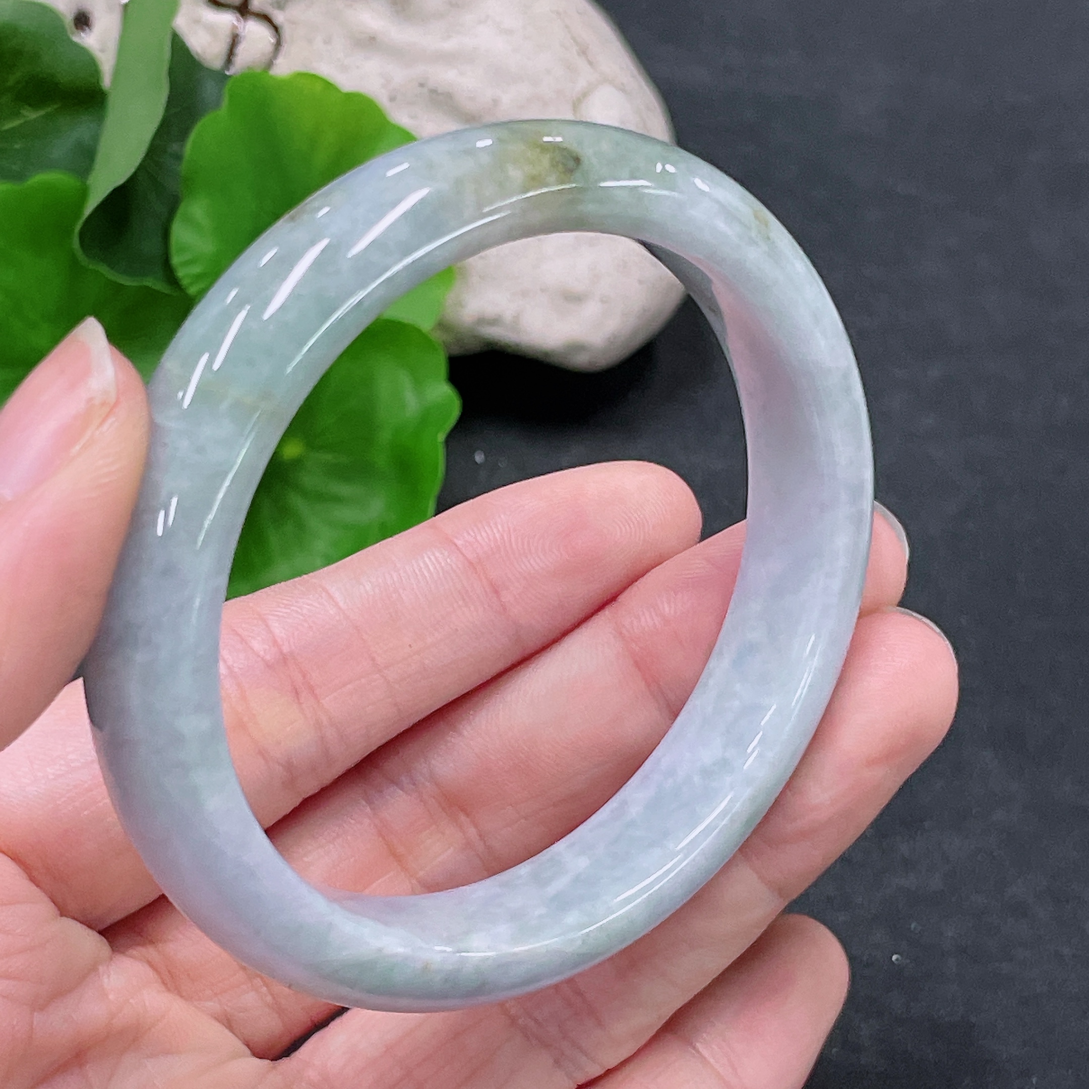 F33864417 Jadeite Round Bangle Total Weight Approx. 46.62g Size 54