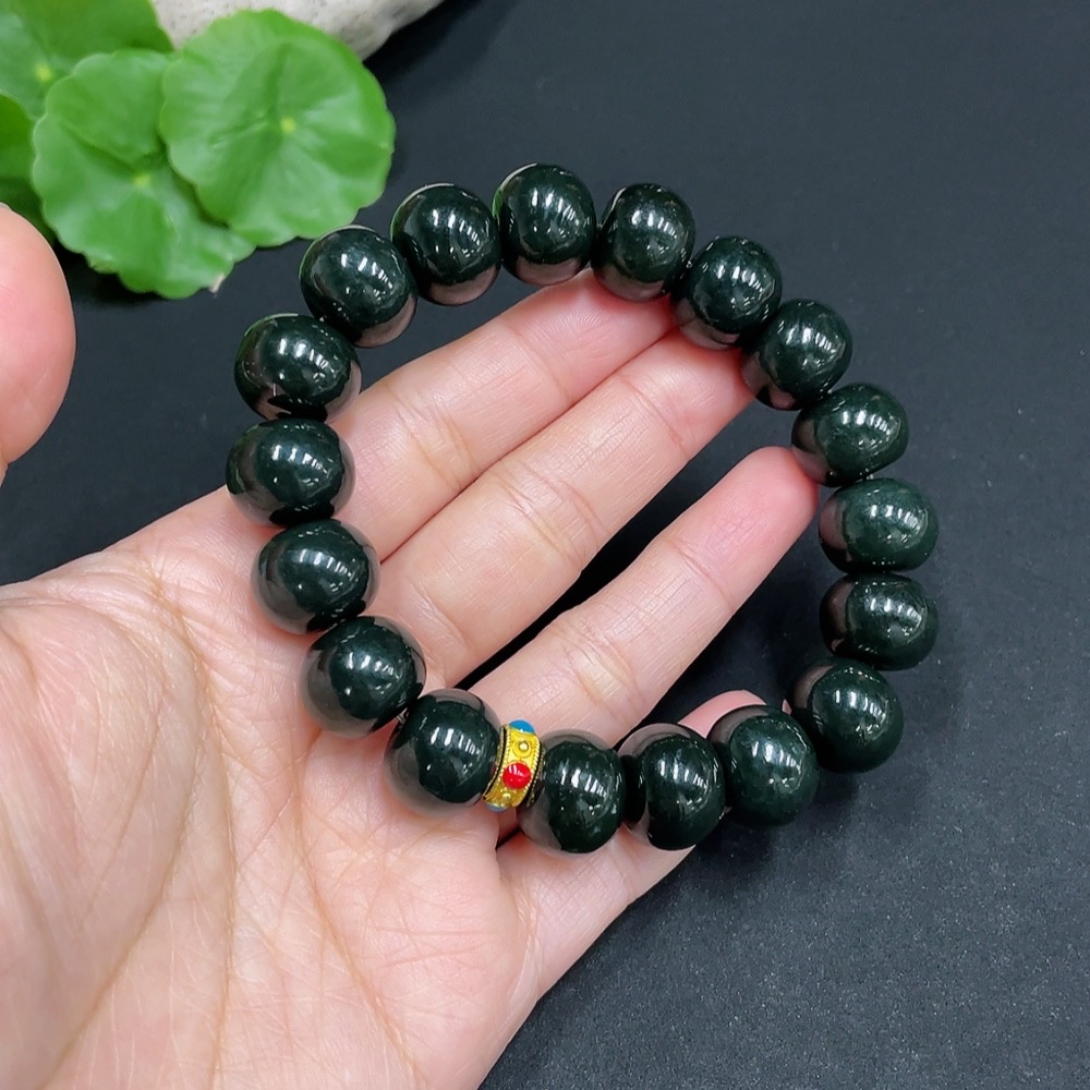 H35102388 Hetian Jade Bracelet, approx. 13.8 mm, total weight approx. 69.6g, non-gold