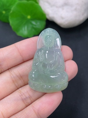 F43138383 翡翠挂件观音 货品总约重10g