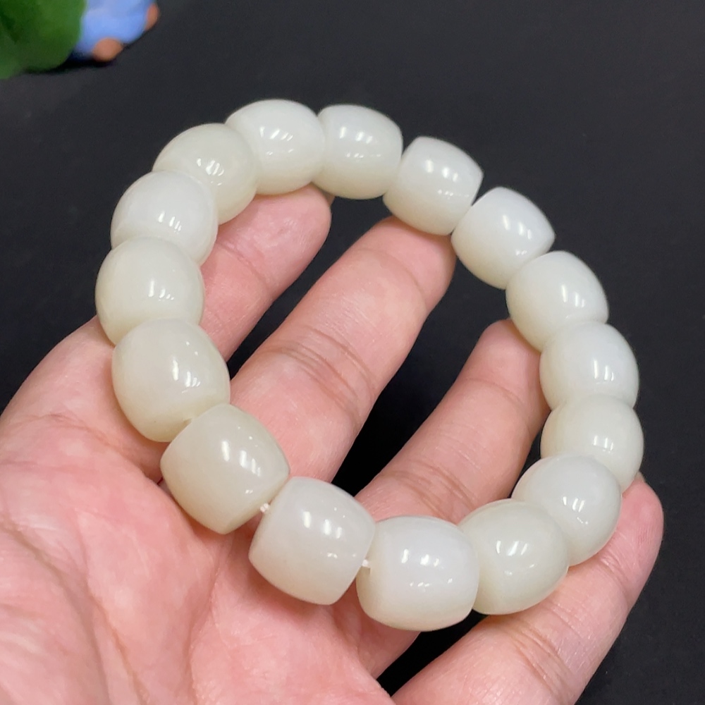 H31659406 Hetian Jade Bracelet Approx. 13.7mm Total Weight About 75g