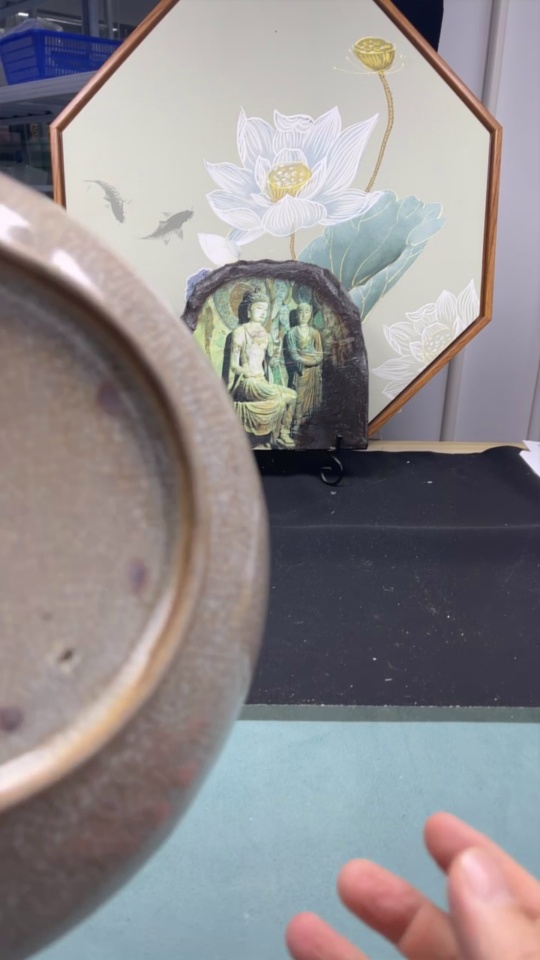 W35086923 Porcelain, Mint Condition, Ge Kiln Glaze Plate from Export Earning Period