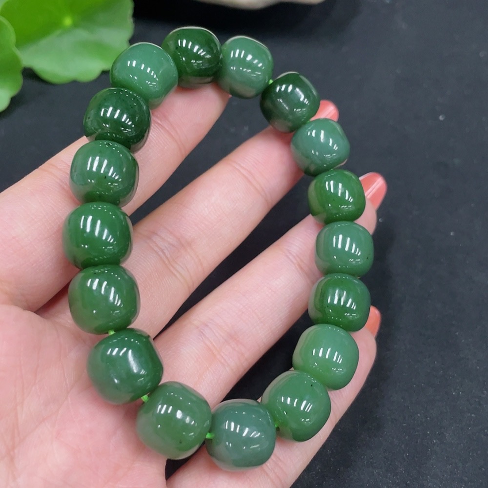 H34053286 Hetian Jade Jasper Bracelet Approx.11.5mm Total Weight Approx.48.5g