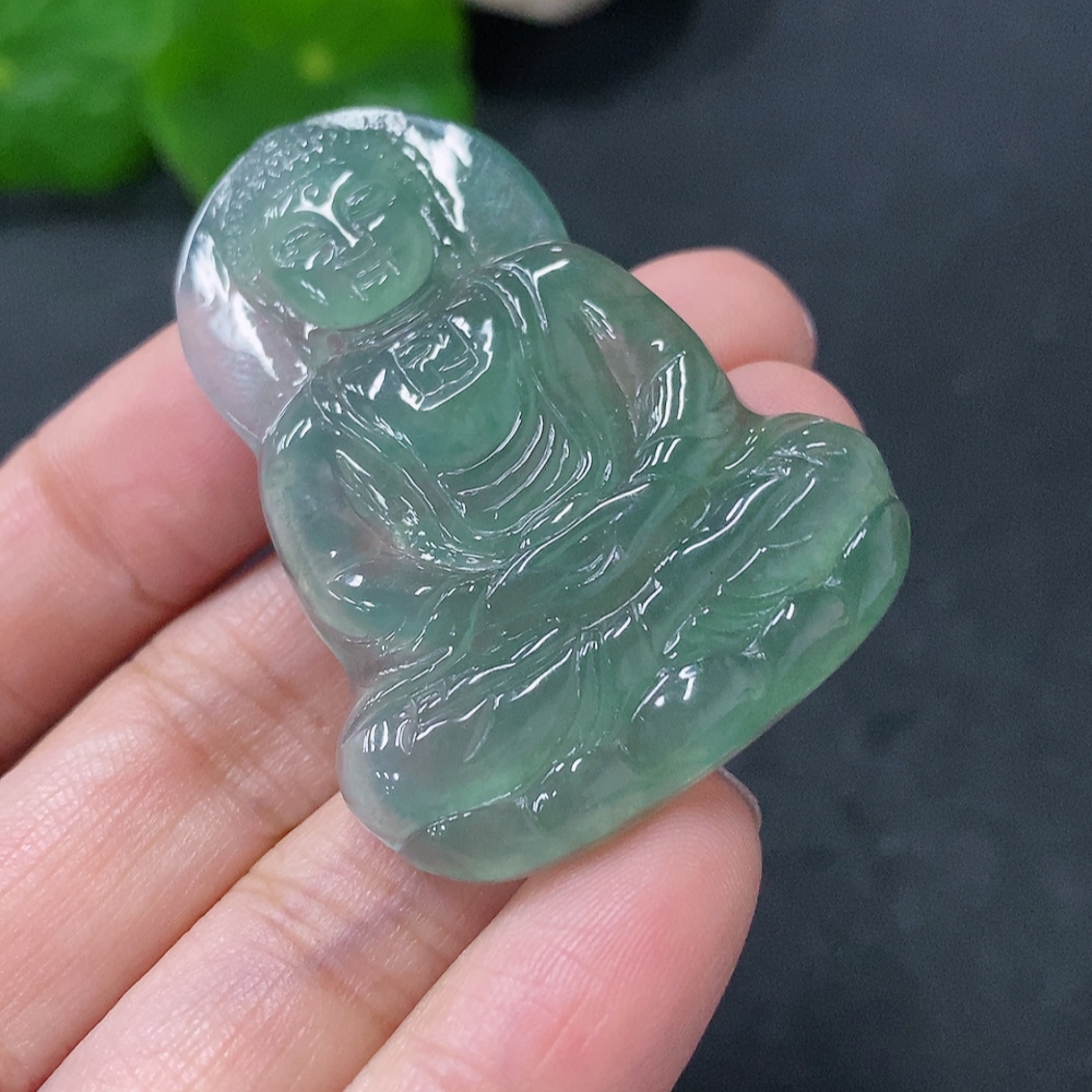 F35088643 Jadeite Great Tathagata Pendant, Total Weight Approx. 11.58g