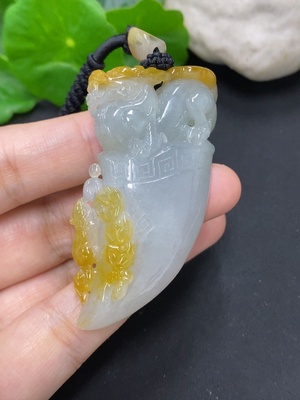 F42955600 翡翠挂件 货品含绳总重约46克