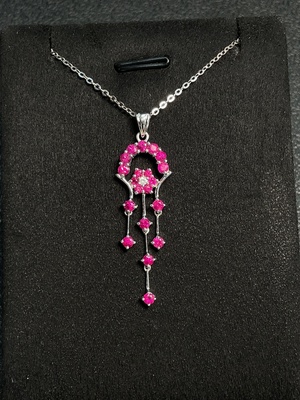 C34992133 Ruby Pendant Non-Diamond 18K Gold Total Weight Approx. 4.87g Including Chain