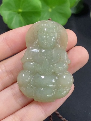 F46573052 翡翠观音挂件 货品总重约22.02g