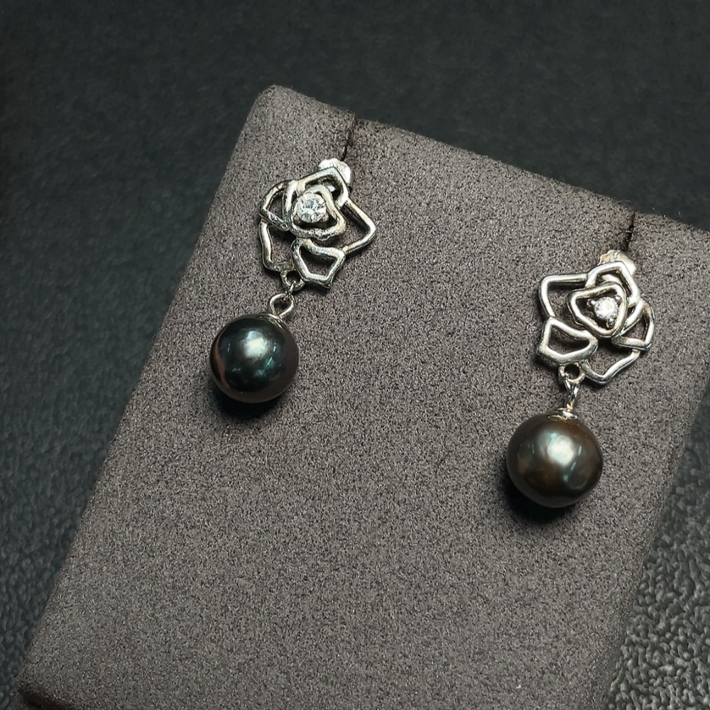 C34008980 Seawater Pearl Earrings Non-Gold Total Weight Approx. 3.76g Size About 9.2mm