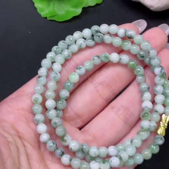 F34065609 Jadeite Bead Necklace Approx. 5mm Total Weight Approx. 27.16g Non-Gold Containing Other Mineral Components