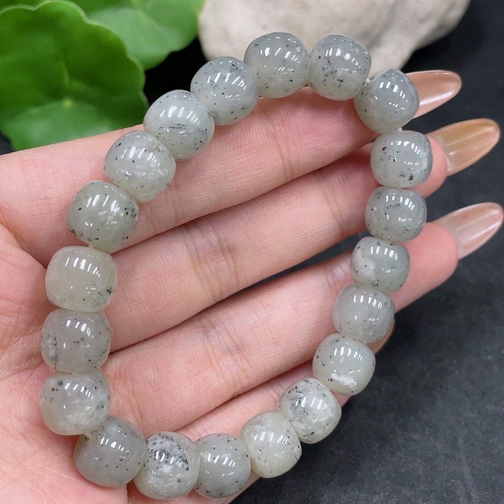 H32796885 Hetian Jade Bracelet, Approx. 10mm Beads, Total Weight Approx. 34.5g