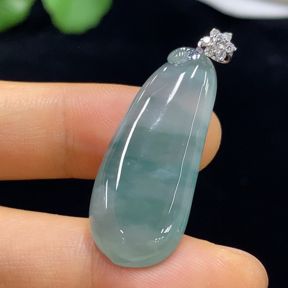 F34025467 Jadeite Blessing Melon Pendant 18k Non-Diamond Total Weight Approx. 5.62g