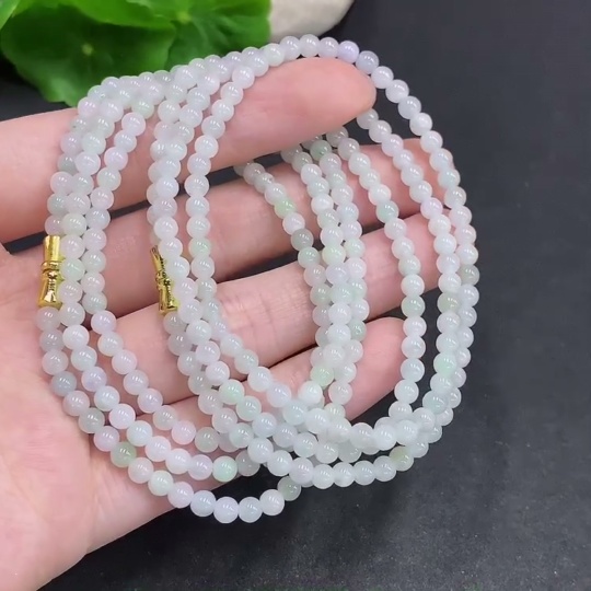 F34061625 Jadeite Beads Sell as a Lot Non-Gold Setting