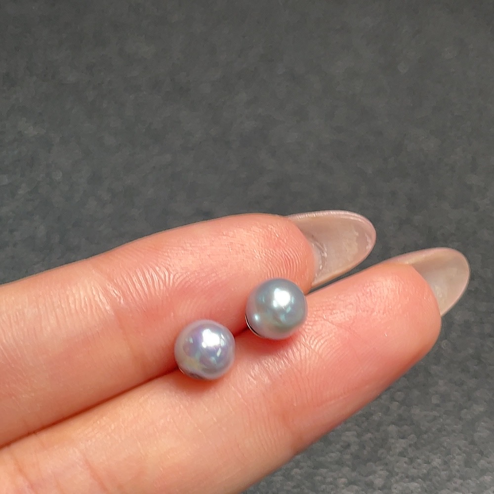 C34992252 Seawater Pearl Earrings Color Origin Undetermined Non-Gold Total Weight Approx. 0.9g Size About 6.3mm