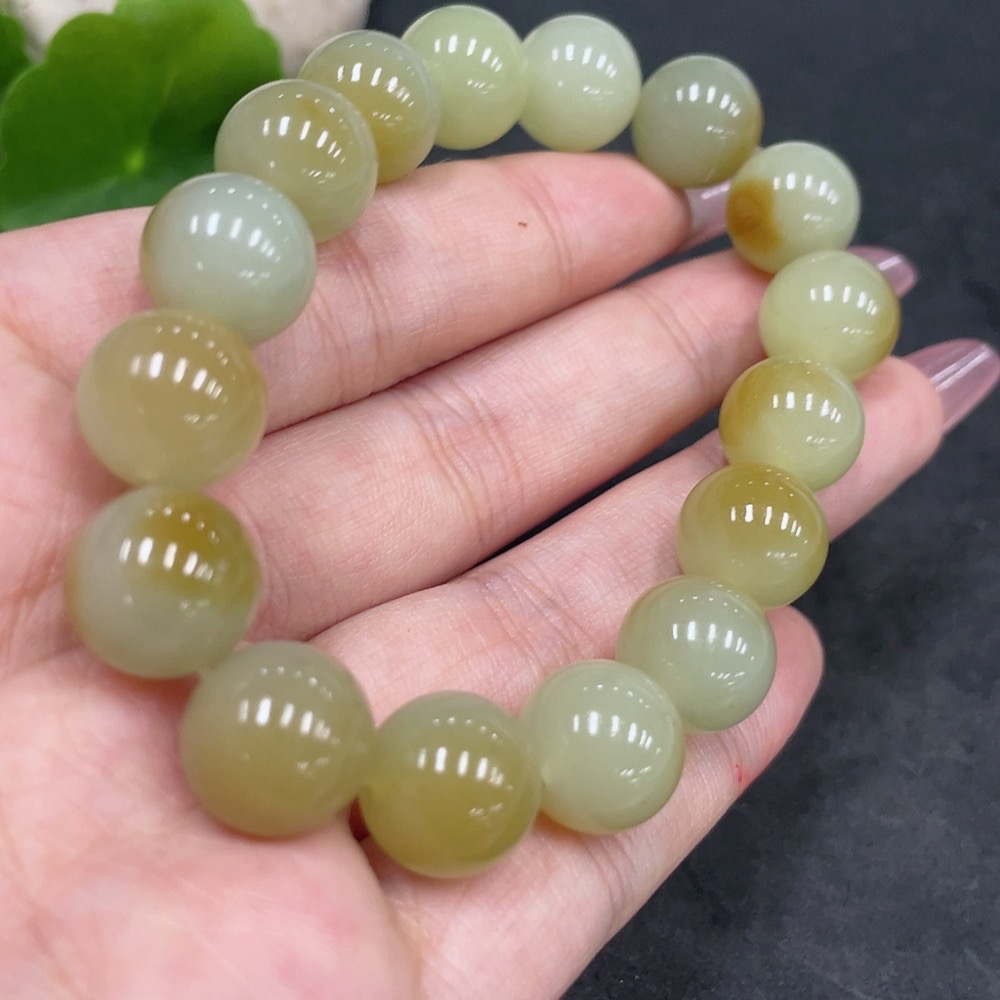 H33924683 Hetian Jade Bracelet Approx.11.7mm Total Weight Approx.42.1g