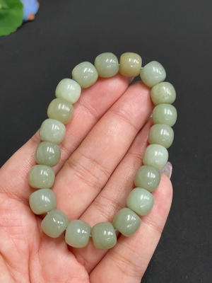 H33900759 Hetian Jade Bracelet, Approx. 9.8mm Beads, Total Weight Approx. 32.3g