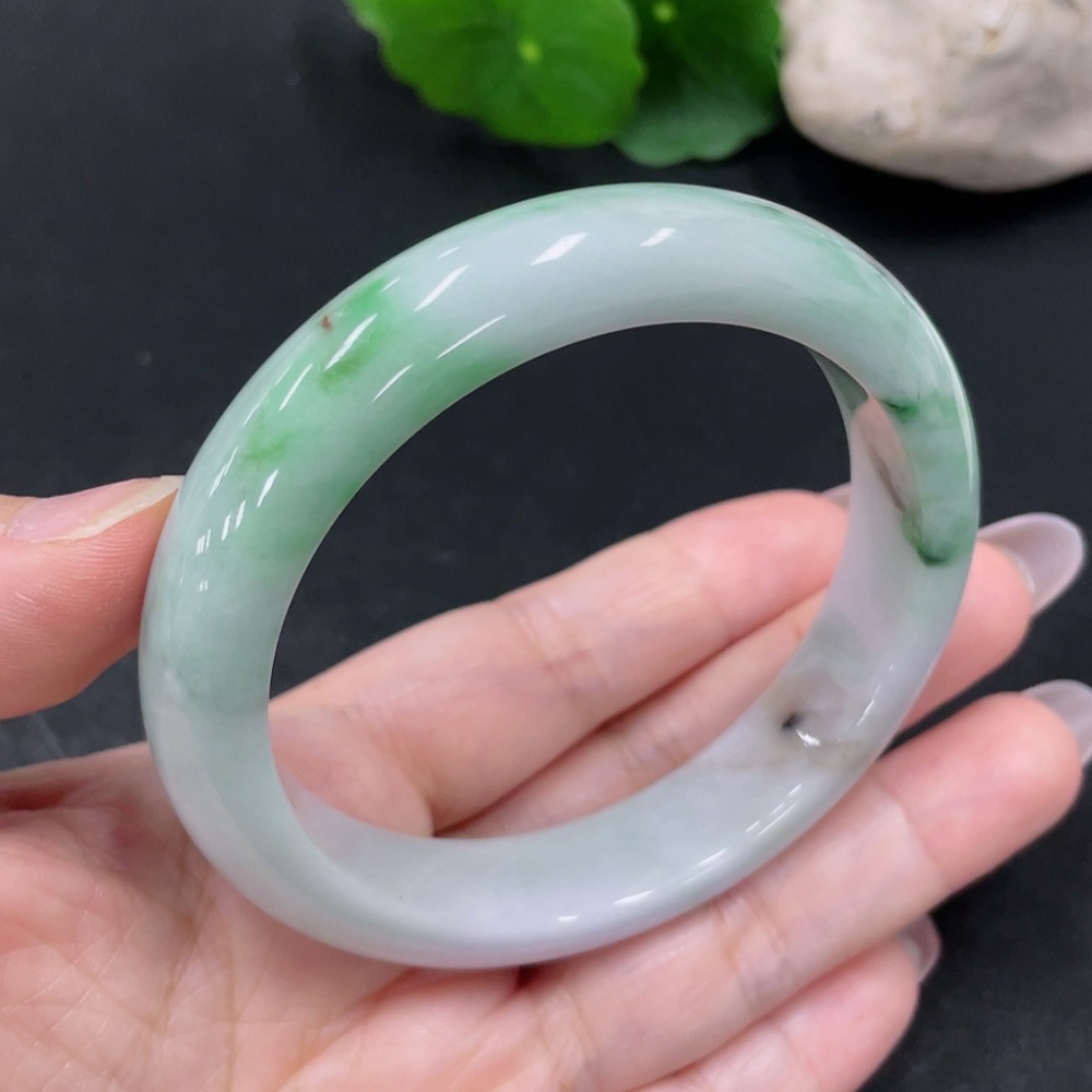 F31675900 Jadeite Round Bangle Size 58.4 Total Weight Approx. 63.8g