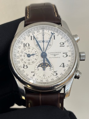 S43097113 浪琴Longines 经典的 名匠系列  L2.673.4.73.2 背透机芯 自动 机械 表径40MM 皮带款 八针月相 配件无 9成新