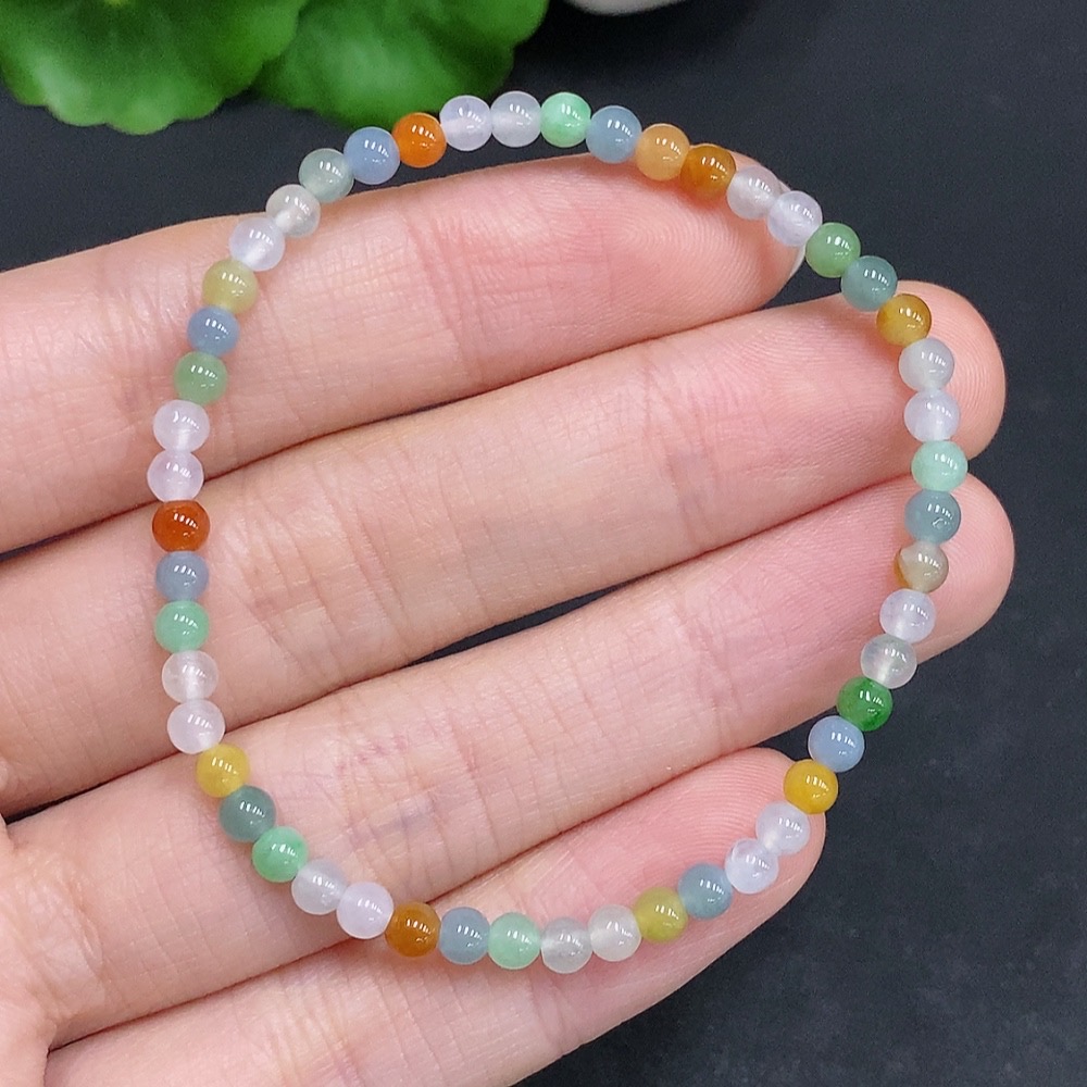 F32807705 Jadeite Beads Bracelet Total Weight Approx. 3.7g Size Approx. 3.6mm