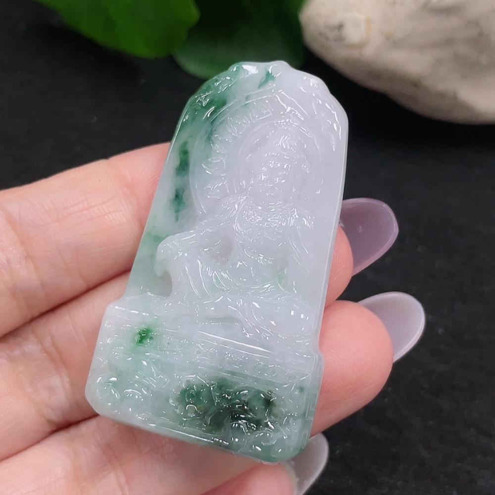 F33917220 Jadeite Guanyin Pendant, Total Weight Approx. 15.9g