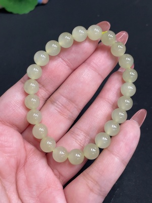 H35101418 Hetian Jade Bracelet Approx. 7.6mm Total Weight Approx. 17.2g