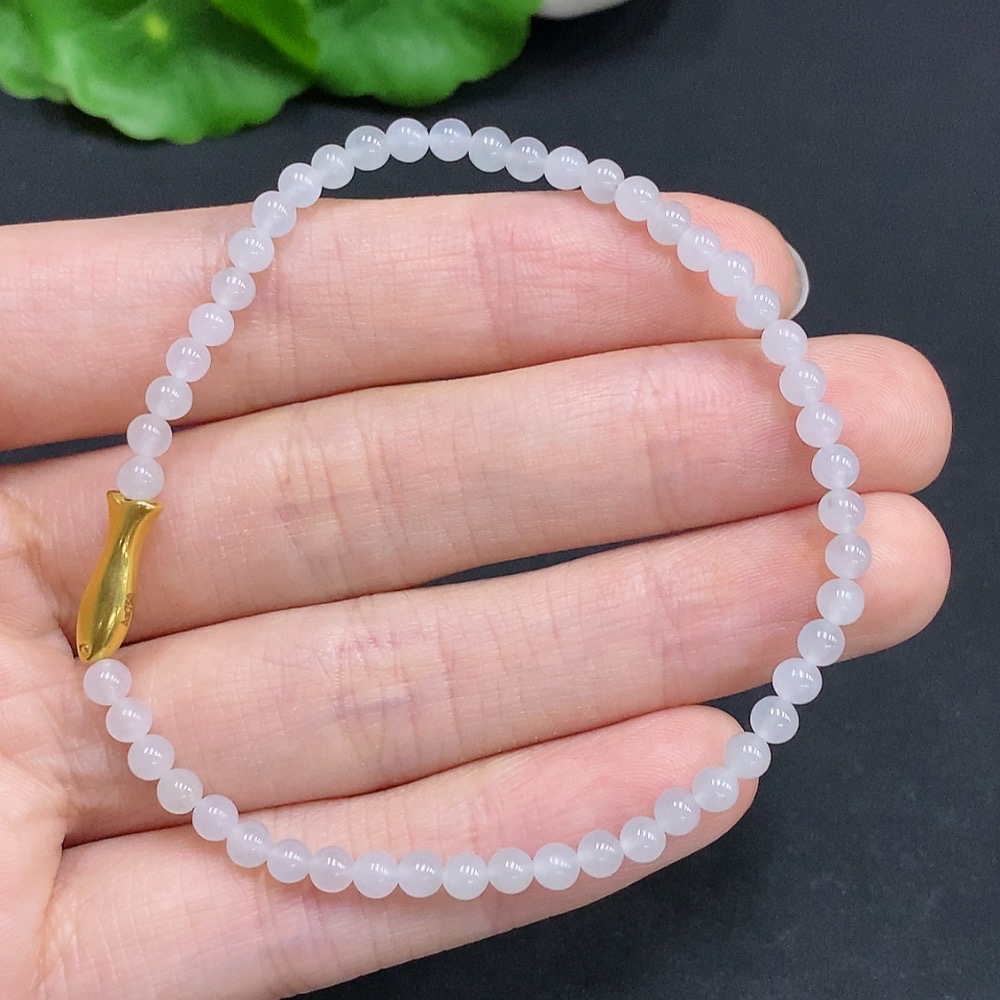 F31645931 Jadeite bracelet suspected to be gold-plated, total weight approx. 3.8g, size approx. 3.4mm